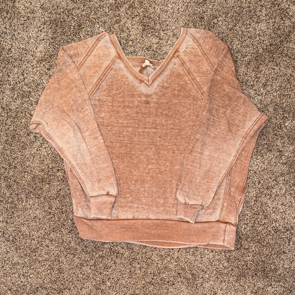 Women’s Light Brown V-Neck Sweater